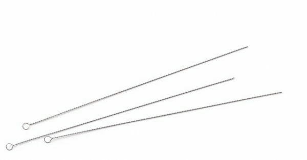 10 Aufreihnadeln aus Draht (3 Größen) mit zubiegbarer Öse in Packung